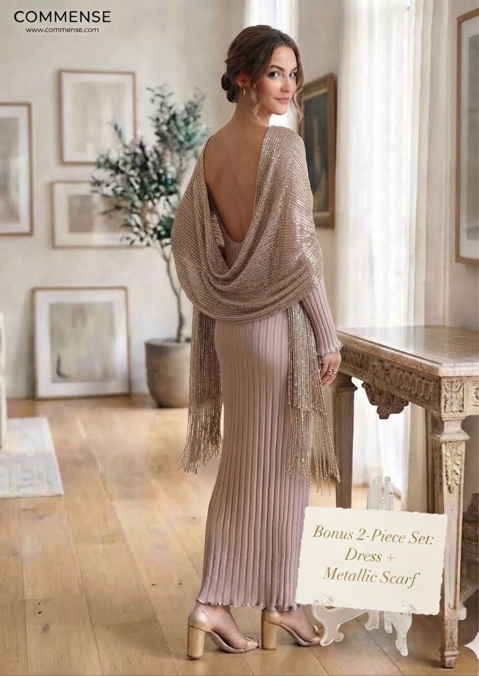 2 Pack NWT Commense Women’s XL Ribbed Knit Old Money Sweater Dress WRAP BUNDLE